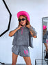 2in1 set "Amaretto" - T-shirt + shorts - graphite gray
